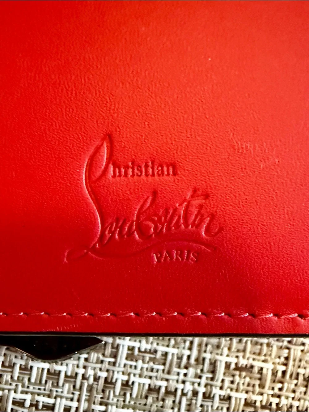 NWT Authentic Christian Louboutin Paloma Black Red Leather Wallet